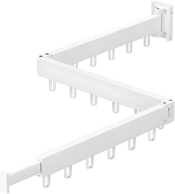 Official Varku Clothes Drying Rack Laundry Hanger Wall Mount Space Saver Retractable Clothes Rack Folding Wall Hanging Clothes Hanger 3-Fold Metal Clothes Rack with 18 Hooks for Balcony Laundry BathroomAbout ThisOverview Traditional