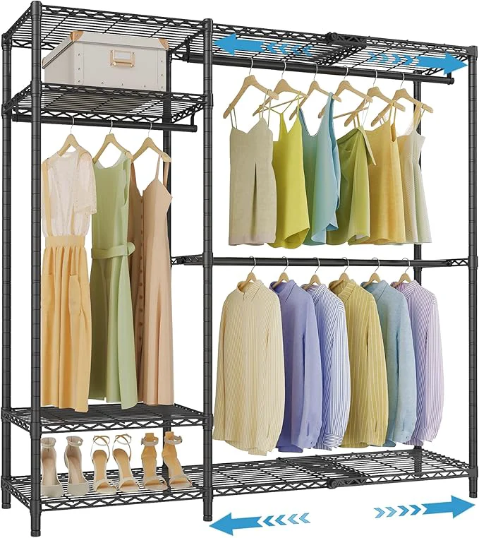 Luxury VIPEK X20 Plus Expandable Reach-in Closet Rack Adjustable from 3'9 to 5'2 Clothing Rack with Extendable Shelves and Hanger Rods Portable Clothes Racks Open Walk-in Closet System BlackAbout ThisOverview Reliable