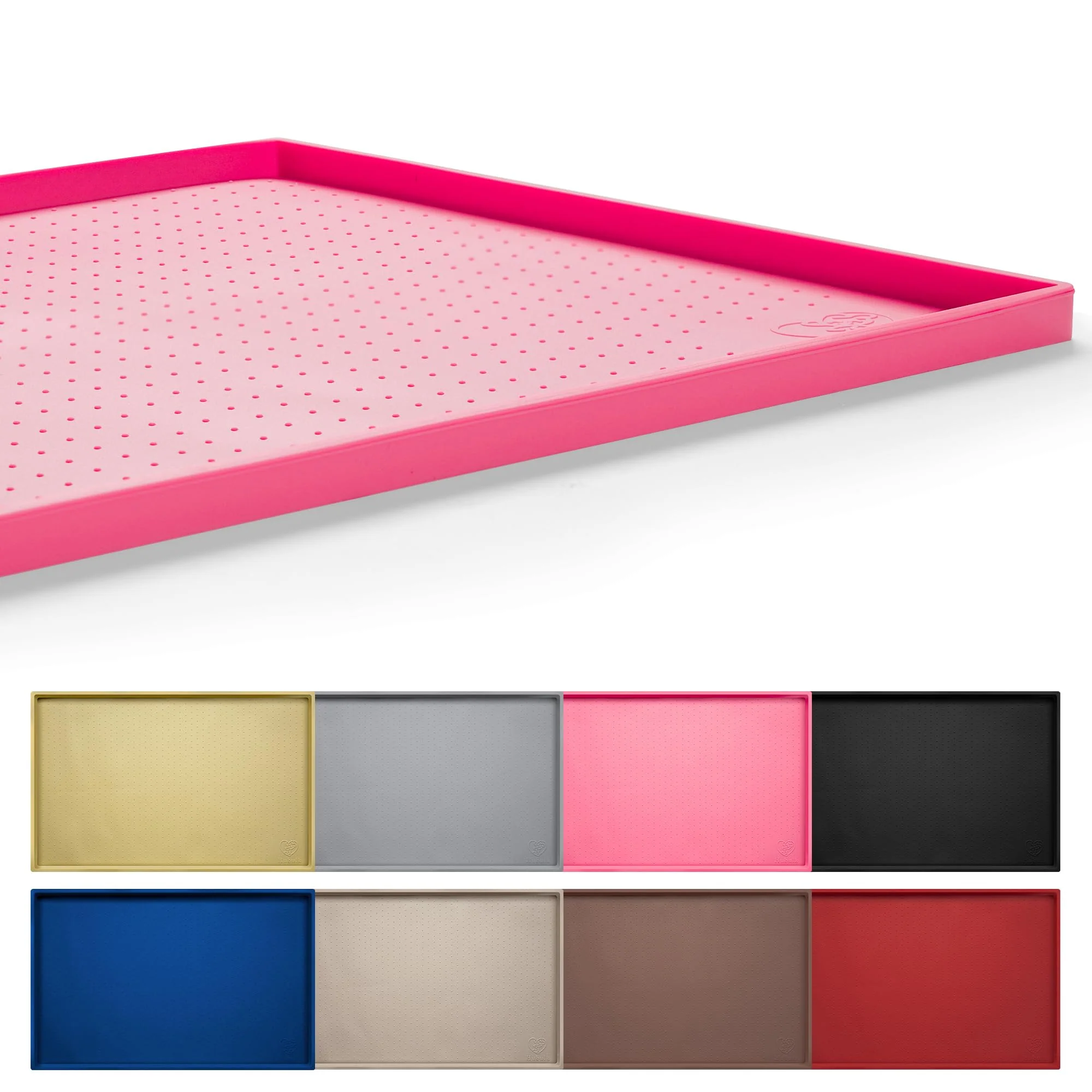 Refined Hubulk Dog Feeding Mat 24x16 Pink – Waterproof Silicone Non-Slip Dishwasher Safe Carefully Designed