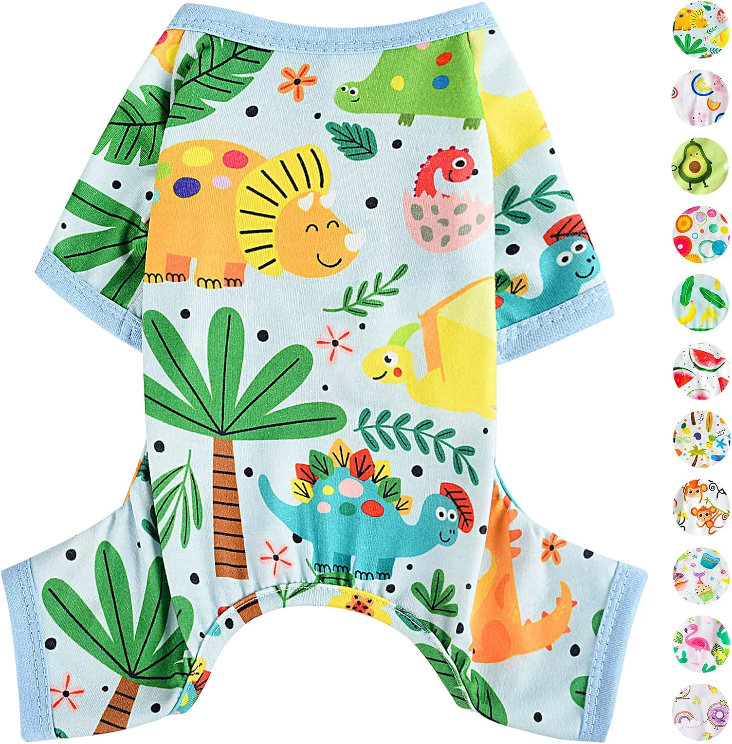 Casual Dog Pajamas Pjs Spring Summer Dog Clothes for Small Dogs Girl - Boy - Medium Size Dogs Soft Stretchy Puppy Clothes Doggie Onesies Cat Pet Jammies Outfit Dinosaur Blue Large Verified