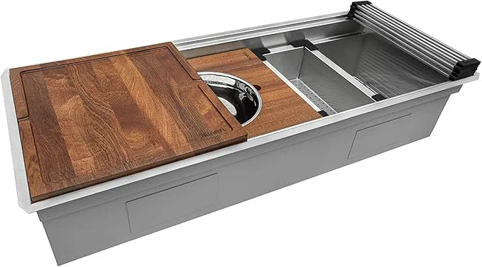 Excellent Ruvati 45-inch Workstation Two-Tiered Ledge Kitchen Sink Undermount 16 Gauge Stainless Steel - RVH6333STAbout ThisOverview Convenient
