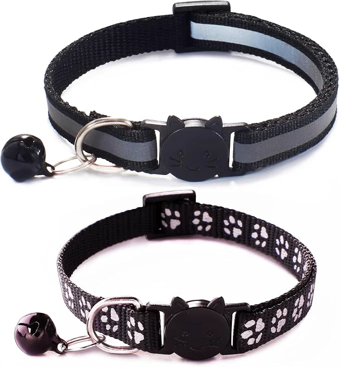 Certified Black Reflective Cat Collar Casual