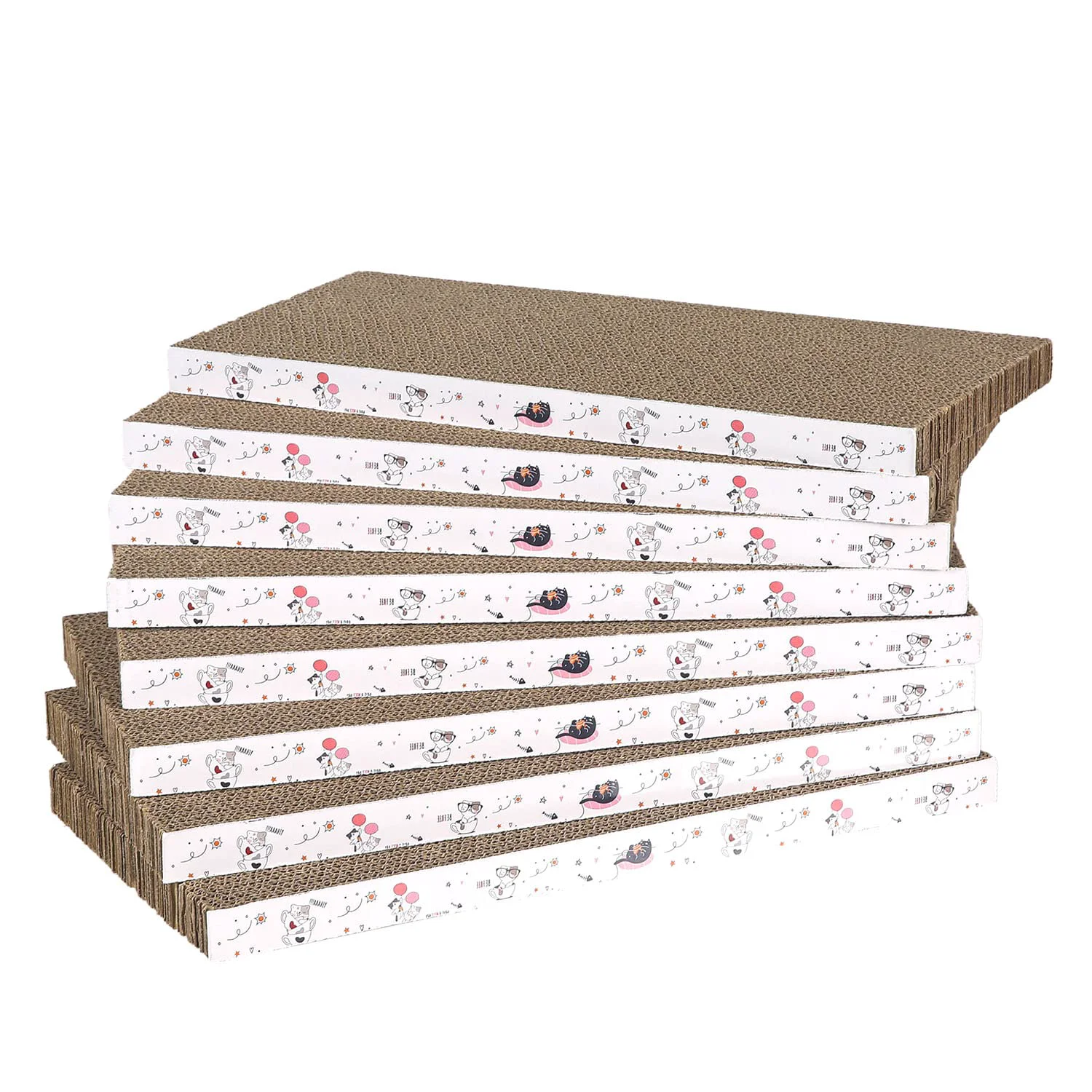 First-Class Catinarla 8 Packs in 1 Cat Scratch Pad — Reversible Cardboard Scratcher for Cats Advanced