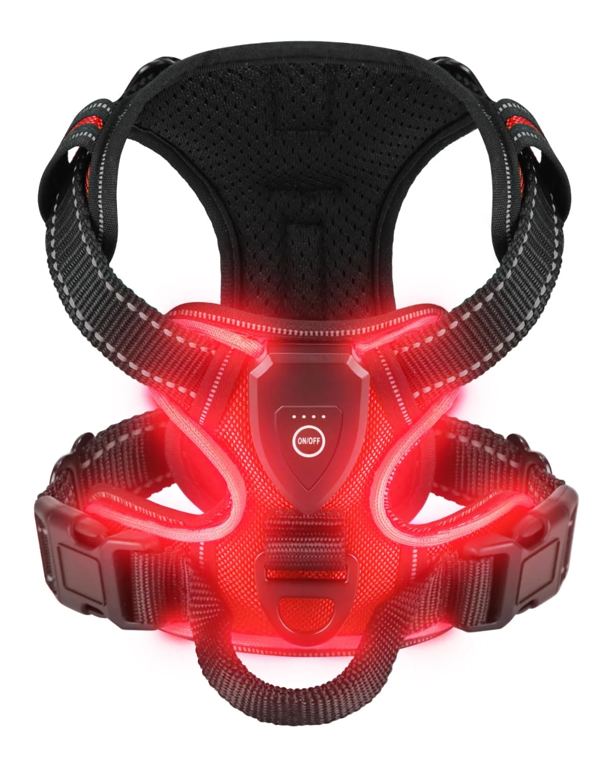 Versatile Villabliss Light Up Dog Harness – LED Night Walk 3 Modes 20 Hr Battery Red Small Premium Material