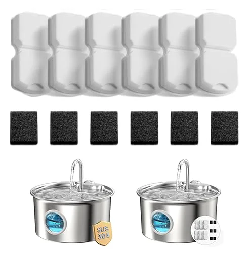 Genuine ATMZIQXR Cat Fountain Filters 12 Pack for S18 Stainless Steel Fountain Recyclable