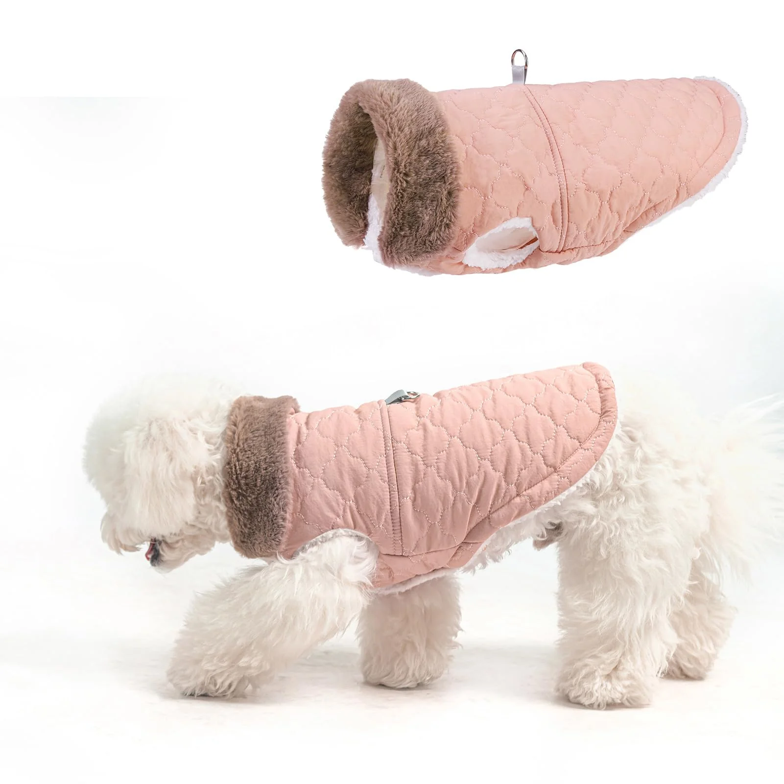 Dependable BEAUTYZOO Winter Dog Coat with Harness Built-In - Warm Pink Puffer Jacket M Comfortable