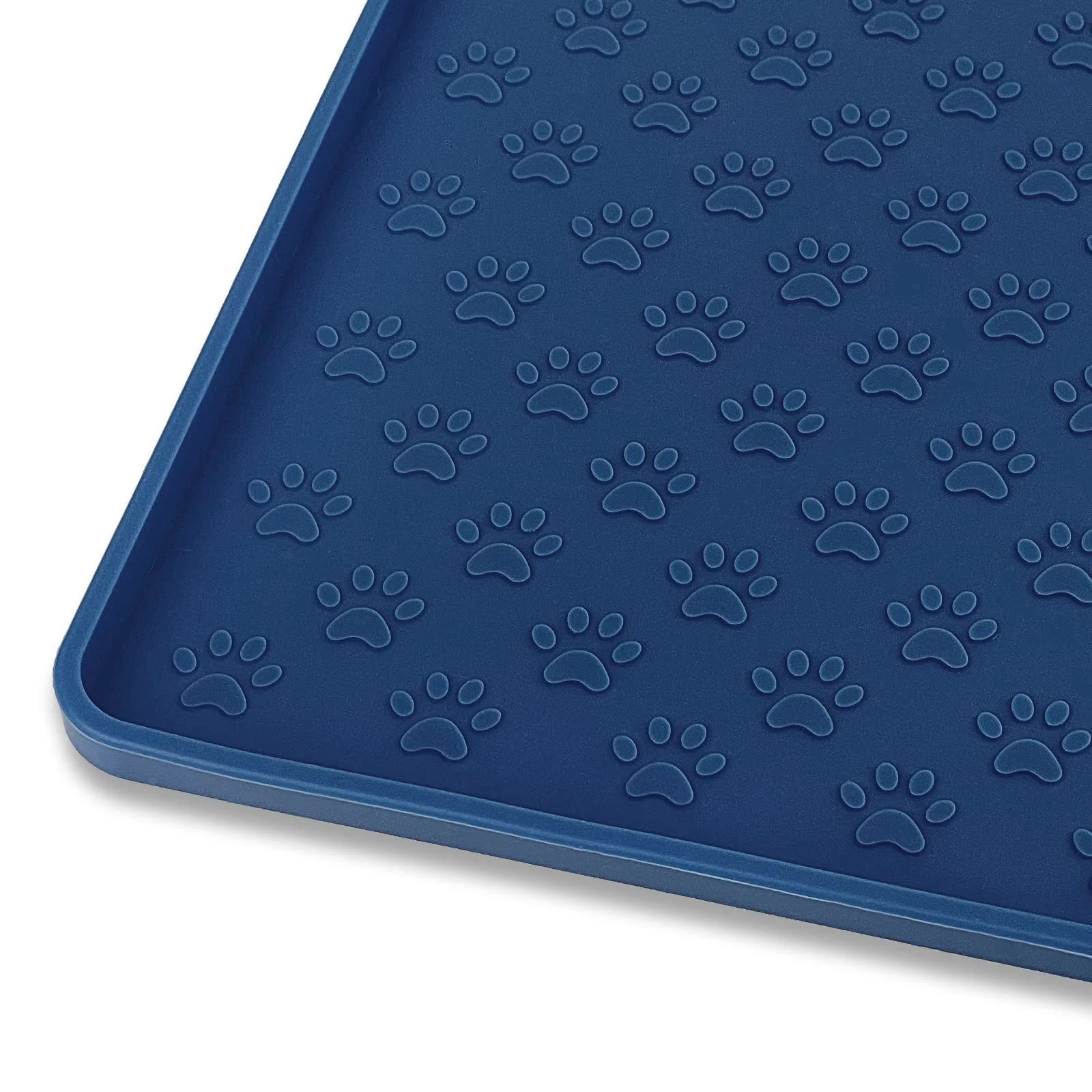 Luxury Ptlom Silicone Pet Placemat – Waterproof Non-Slip Feeding Mat for Dogs Cats Navy 24.5x16.5 Effective