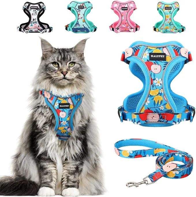 Easy-to-Use Halypet Cat Harness and Leash Set Cute Escape Proof Vest Harness Effective