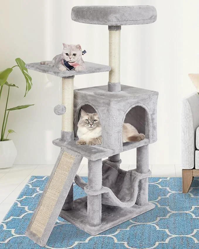 Flexible MIAO PAW Grey Cute Cat Tree for Indoor Cat Tower Superior