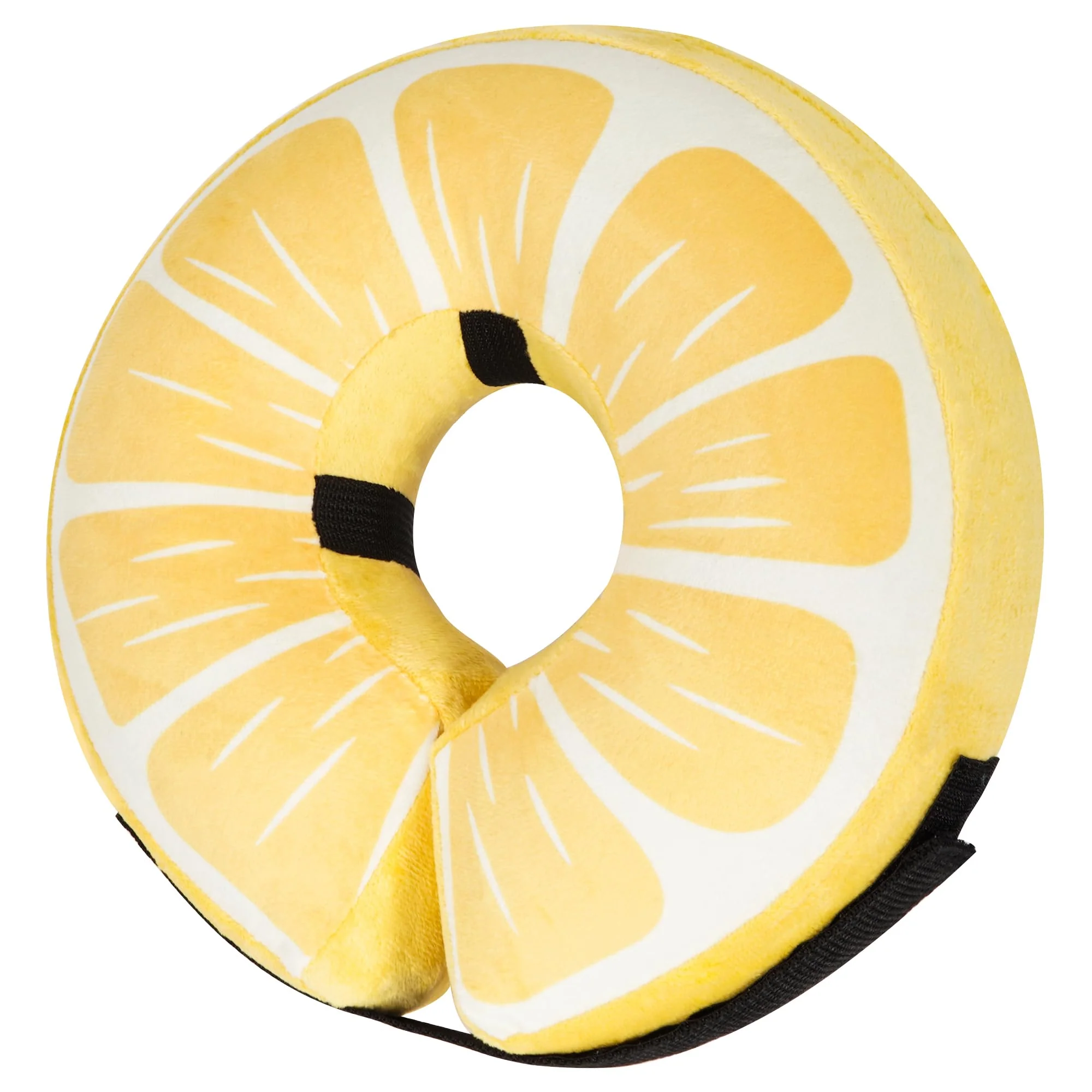 Trendy Cneo Inflatable Dog Cone Collar - Soft Adjustable Recovery Donut Lemon Large Natural