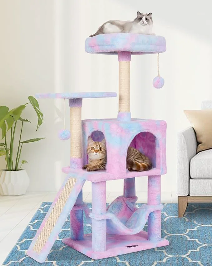 Flexible MIAO PAW Rainbow Cute Cat Tree for Indoor Cat Tower Healthy