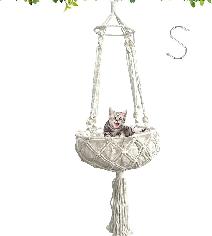 World-Class kathson Macrame Cat Hammock Functional