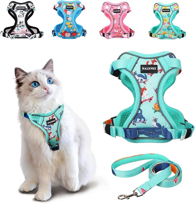 High-Performance Halypet Cat Harness and Leash Set Cute Escape Proof Vest Harness Powerful