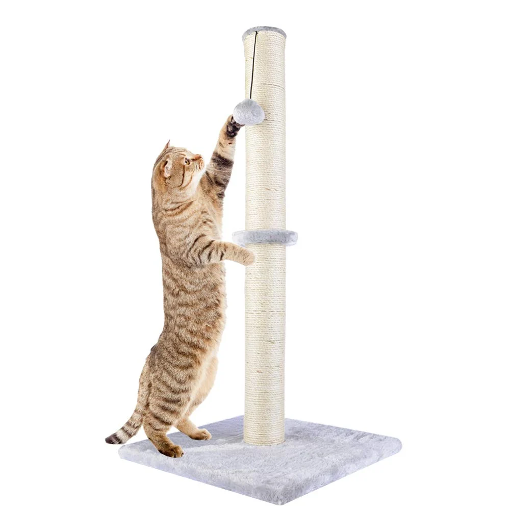 Sustainable Dimaka 29-Inch Tall Cat Scratching Post – Sisal Rope Plush Cover Modern
