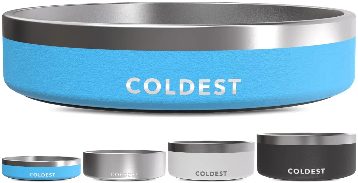 Effective Coldest Dog Bowl 21 oz Celestial Blue – 3-Layer Insulated Non-Slip Dishwasher Safe Responsible