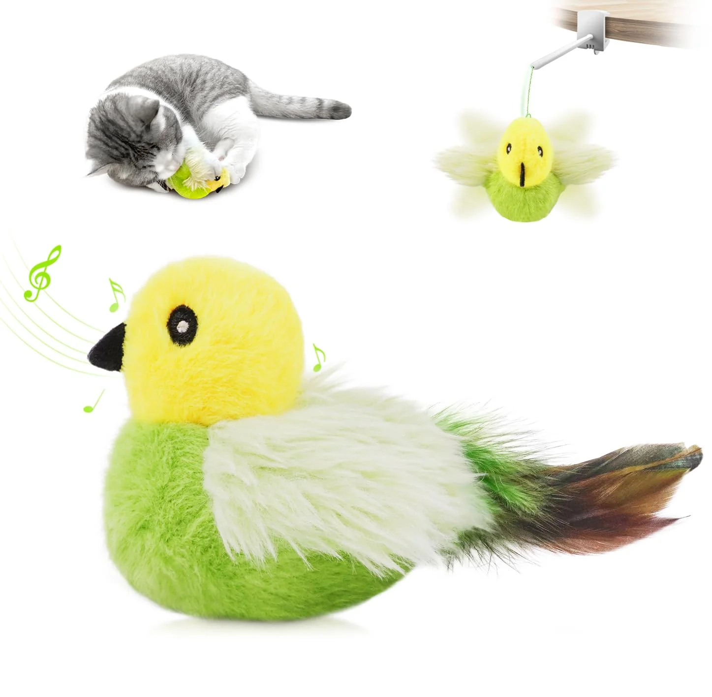 Clean Migipaws Amakihi Flying Flapping Bird Cat Toy – Self-Play USB Rechargeable Functional