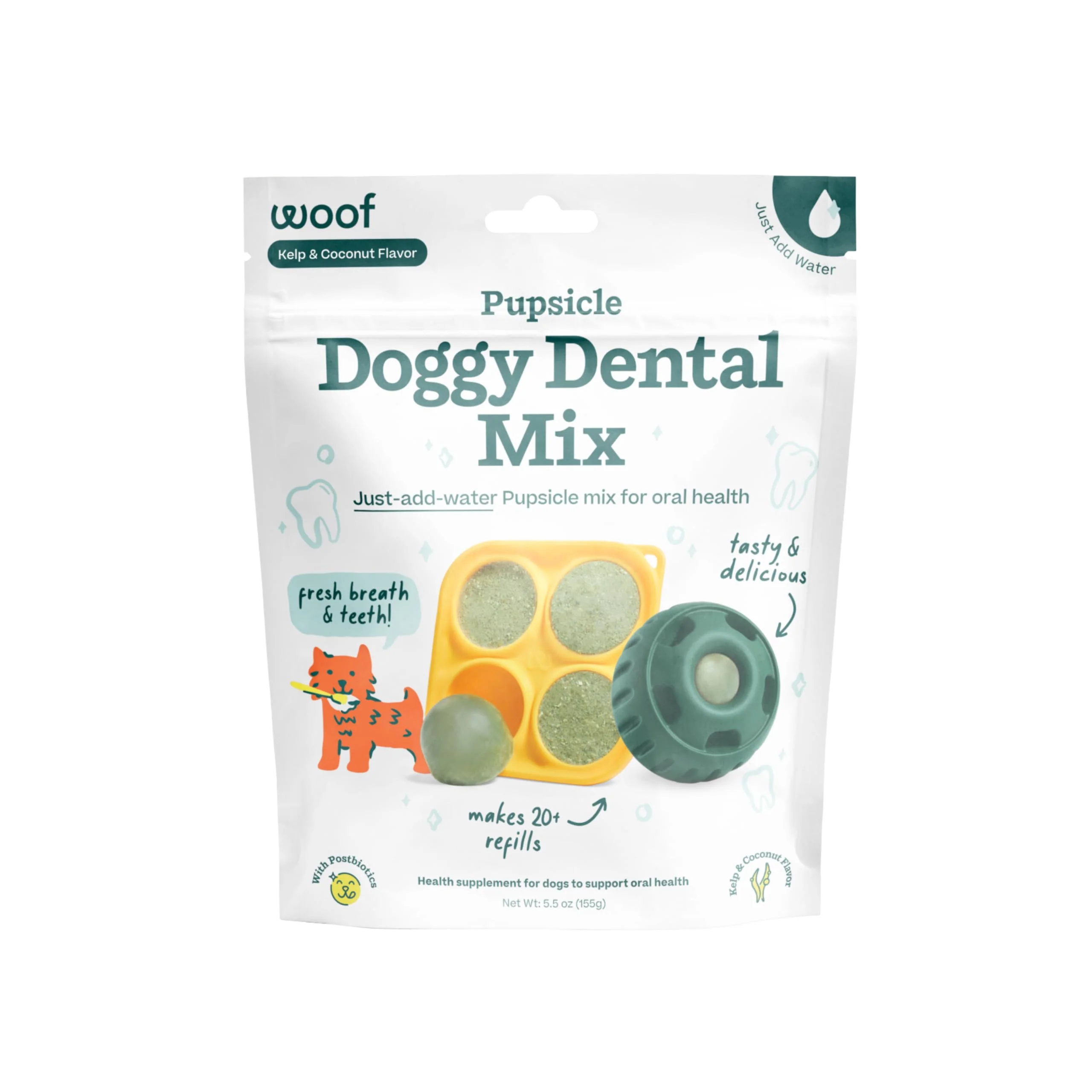 Functional Woof Doggy Dental Pupsicle Mix – Postbiotic Dental Powder for Dogs Official