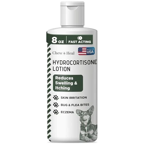 Premium Material Chew Heal Labs Hydrocortisone Lotion for Dogs – 8 oz Anti-Itch Cream USA Original Design