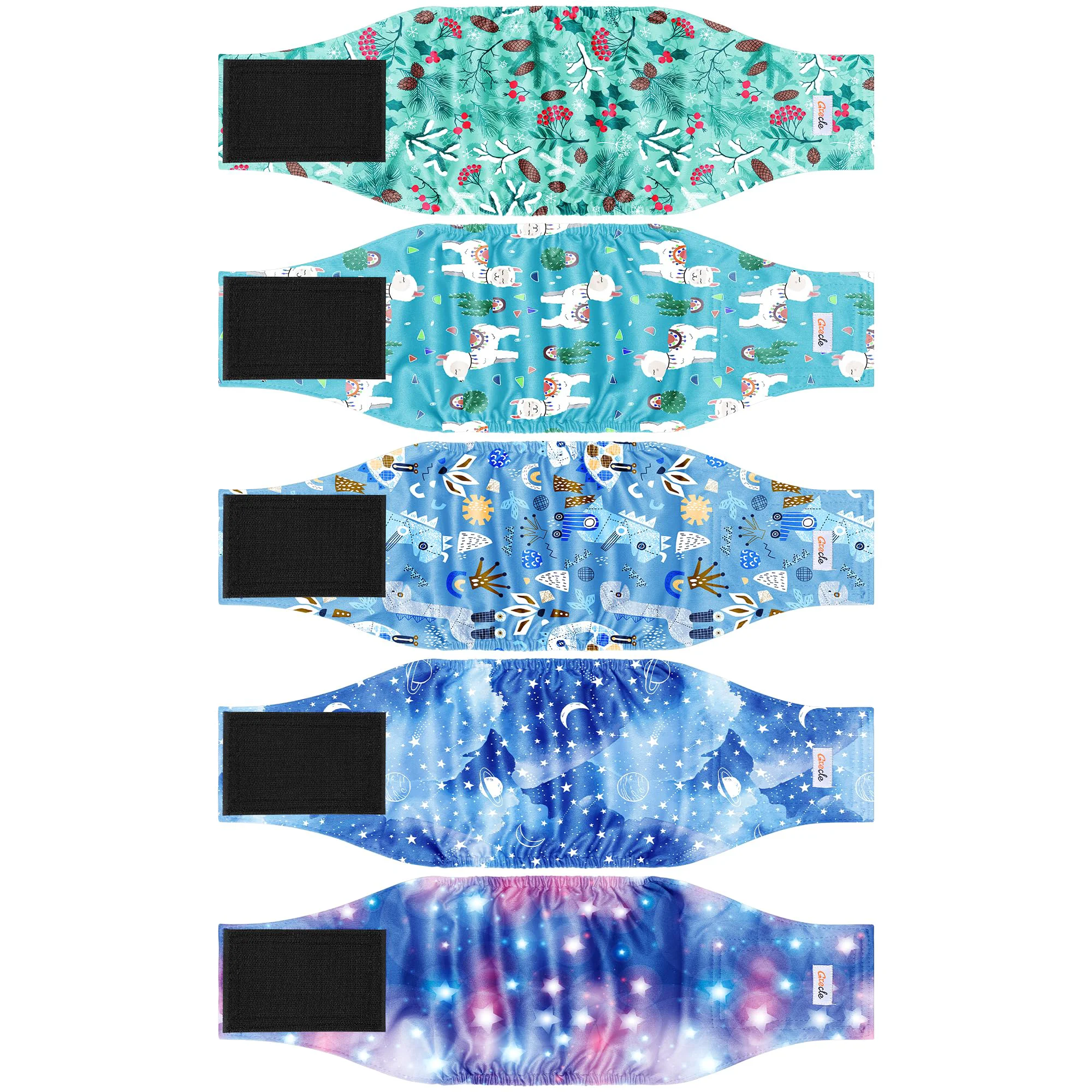 User-Friendly Grecle Galaxy M 5-Pack Male Dog Diapers Reusable Belly Bands High-Absorbency Long-Lasting