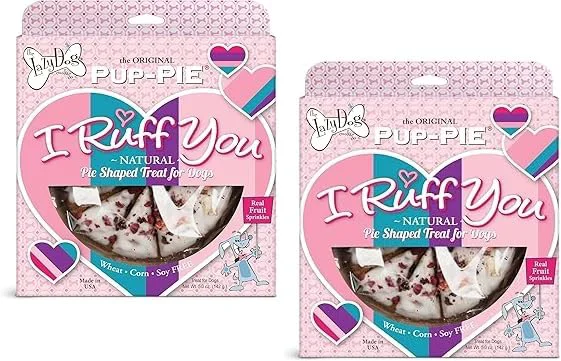 Professional The Lazy Dog Cookie Co. I Ruff You Pup-Pie – All-Natural 6 Celebration Pie 5 oz – Made in USA – 2-pack Official