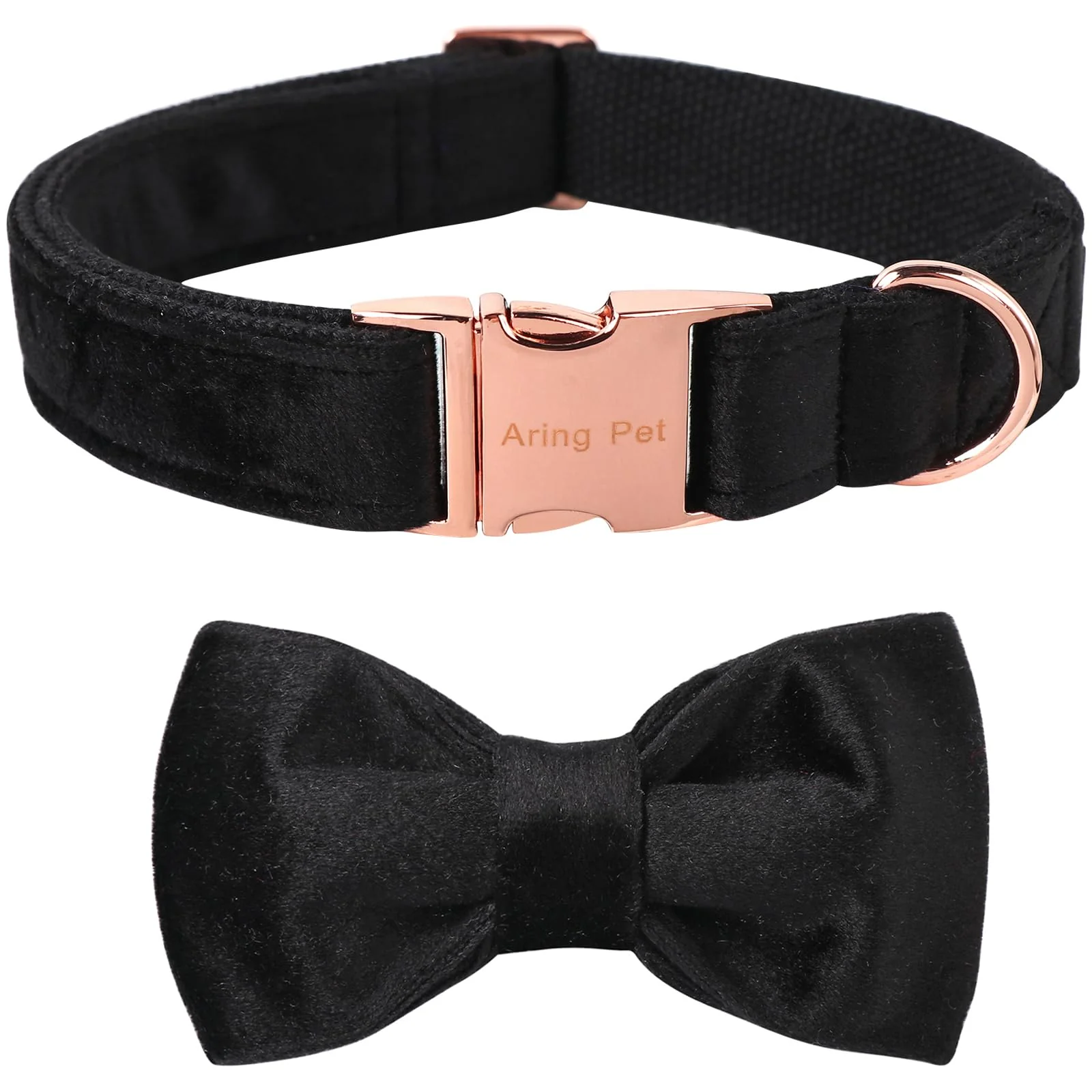 User-Friendly ARING PET Bowtie Dog Collar Velvet Removable Bowtie Adjustable Fit Selected