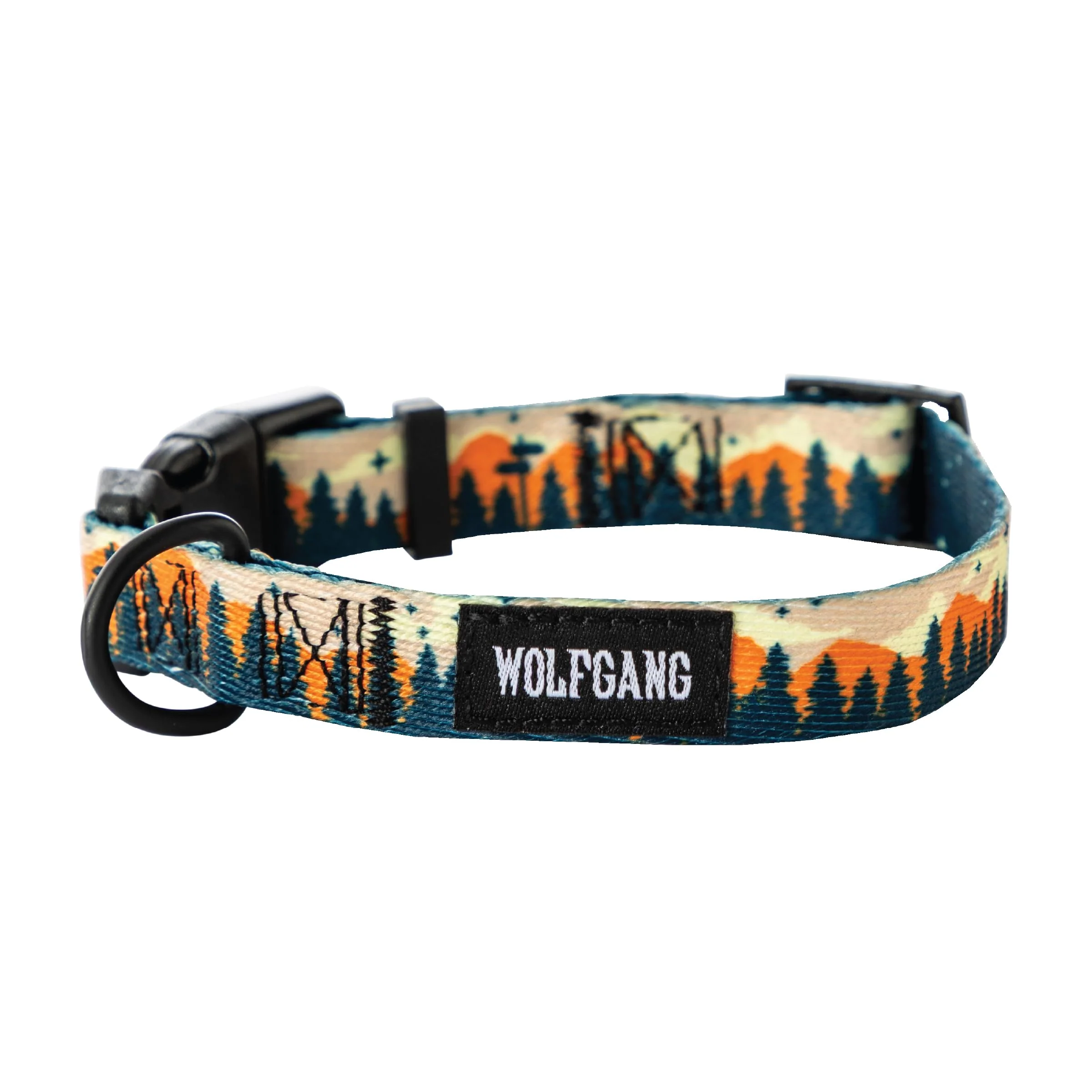 Casual Wolfgang Heavy Duty Adjustable Dog Collar – Quick Release Buckle Overland Print Medium Fine Crafted