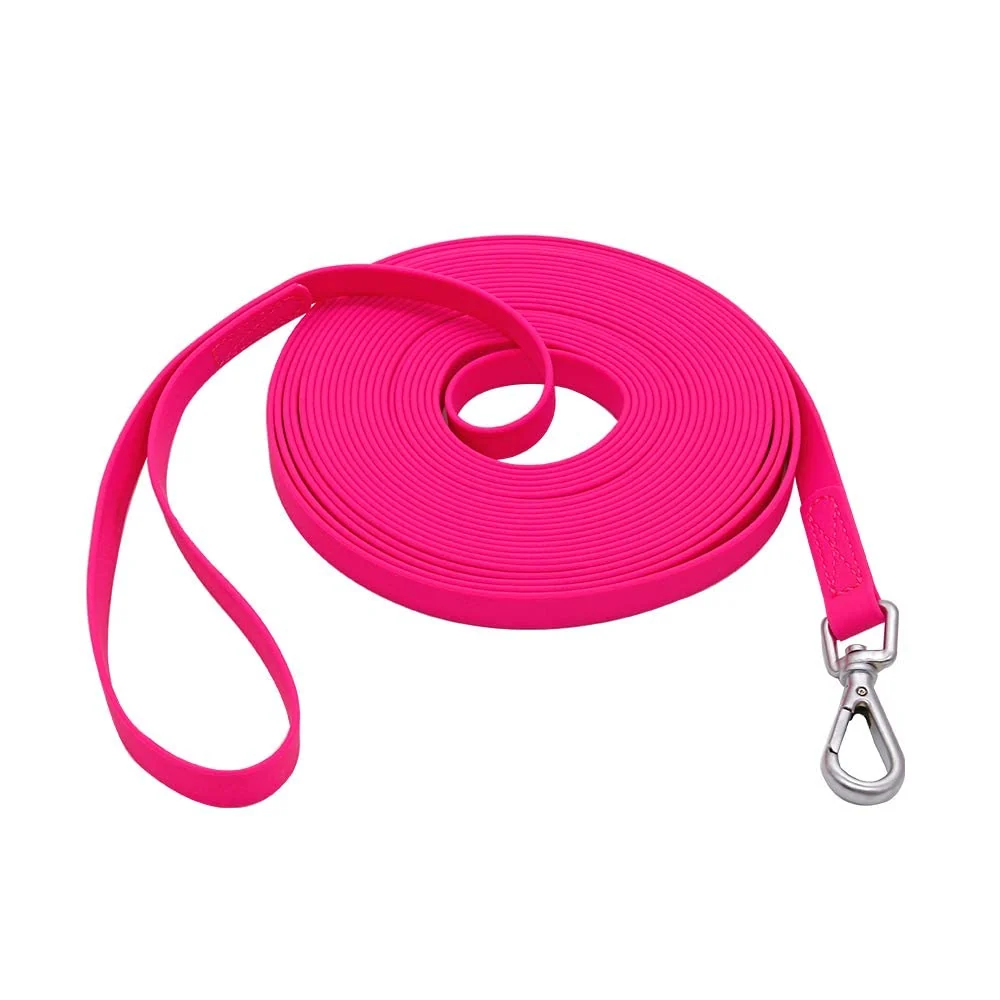 Excellent NIMBLE Waterproof Dog Training Leash 50FT Pink Heavy-Duty Recall Long Lead Consistent