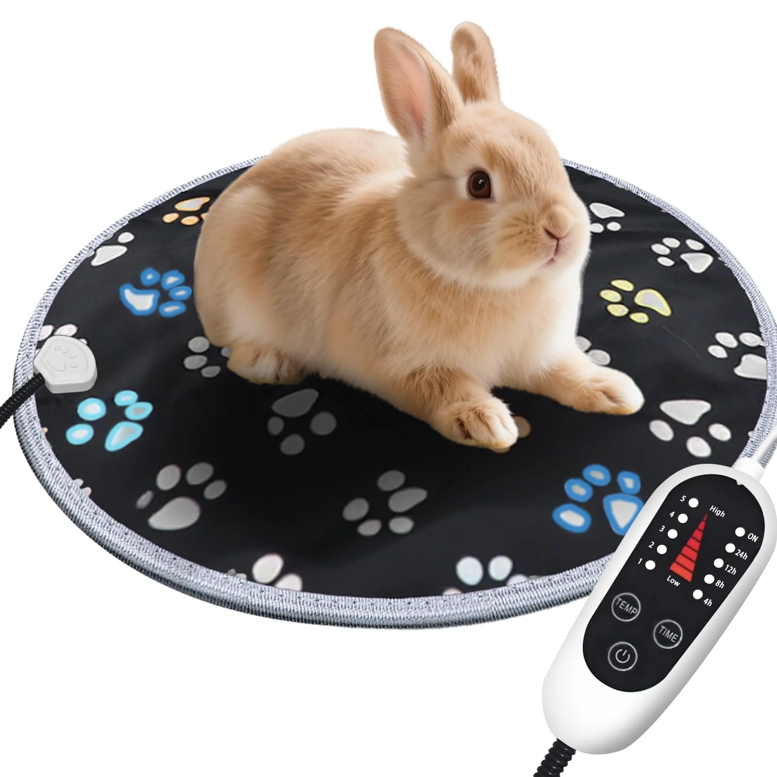 Recyclable furrybaby Pet Heating Pad - Waterproof Round 12in Temp Adjustable Anti-Bite Tube Original Design