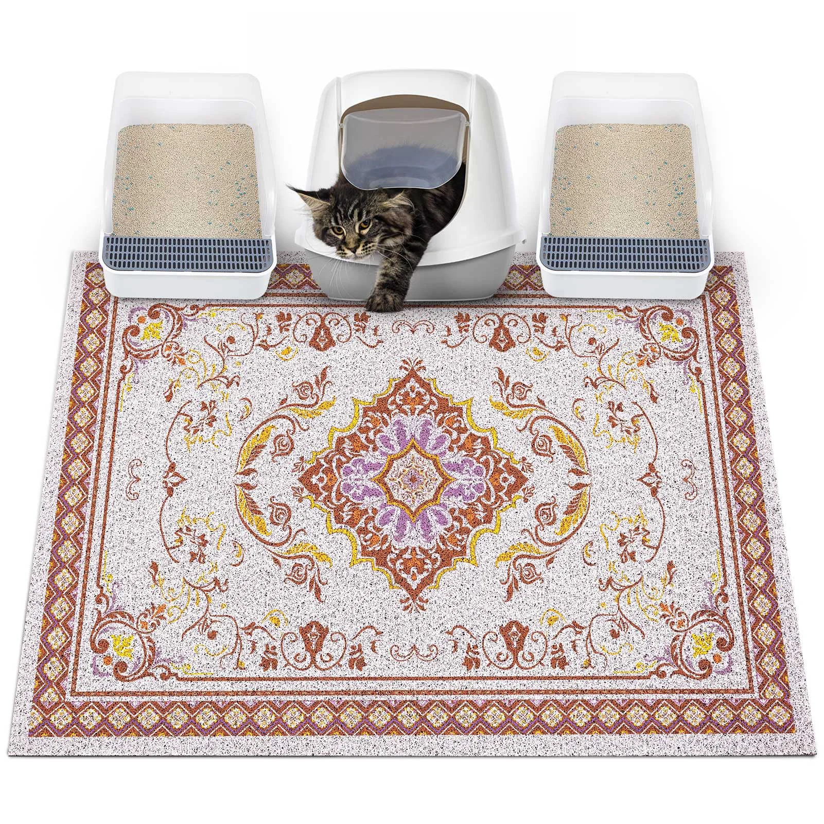 Breathable Glittme Cat Litter Mat 40x30 — Non-Slip Litter Trapping Easy-Clean XL Official