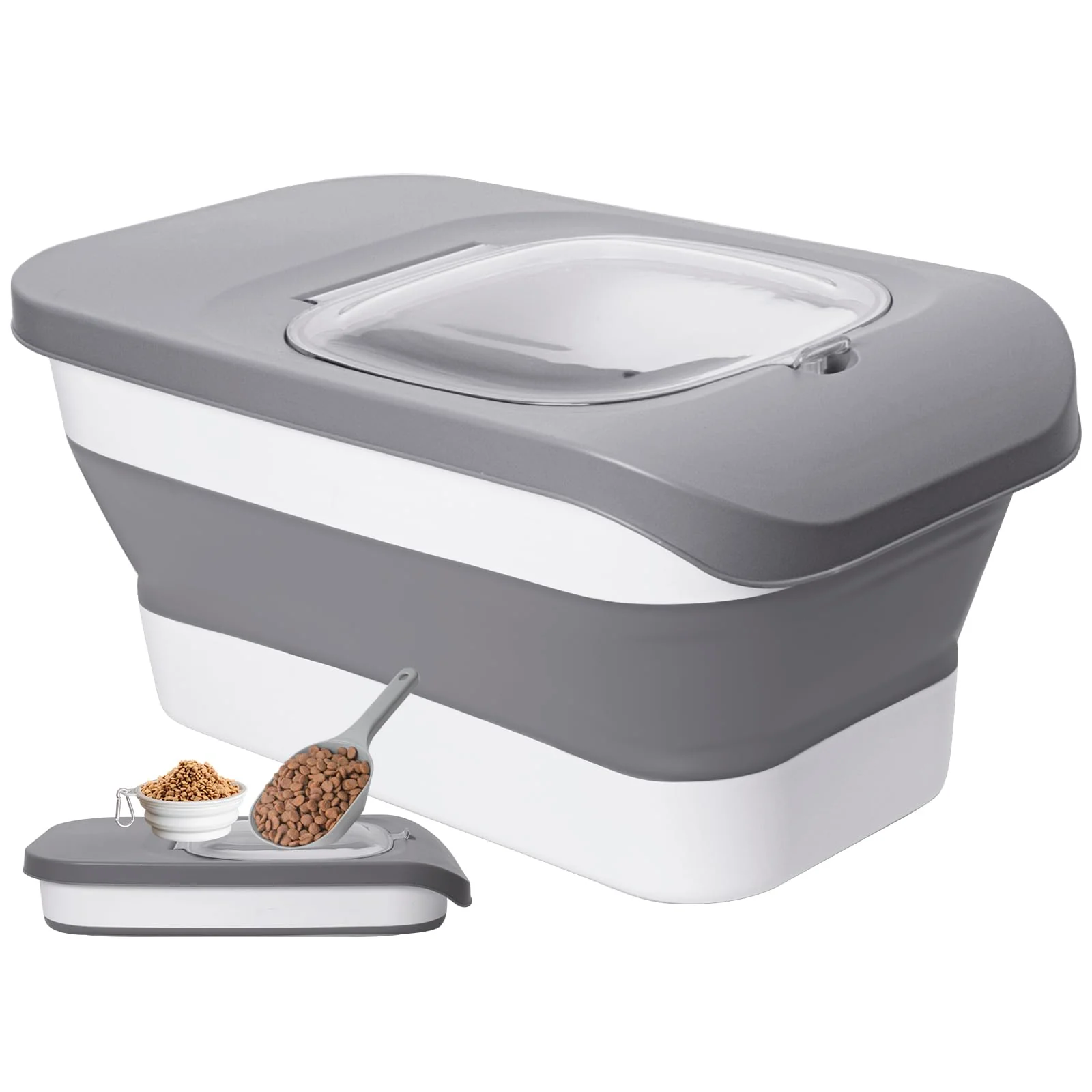 Advanced DDMOMMY Collapsible Dog Food Storage Container — 10-13 Lbs Airtight Lid Scoop Silicone Bowl Responsible