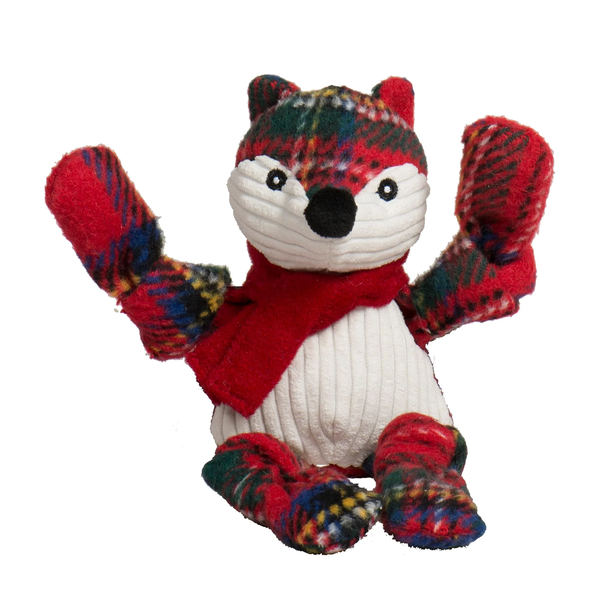 Fashionable HuggleHounds Knottie Plush Toy - Tartan Tidings Fox Small Flexible