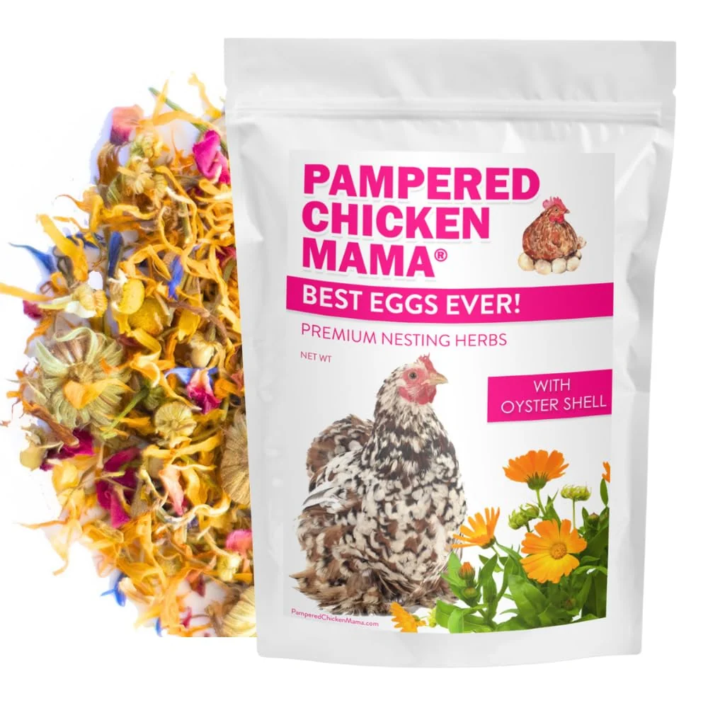 High-Performance Pampered Chicken Mama Eggs Ever Nesting Herbs for Chickens – 10 oz Calcium Supplement Soft