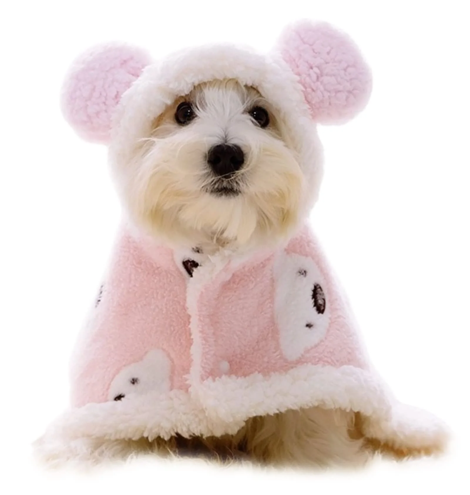 Original Design GabeFish Dog Winter Coat with Hat - Pink Size Small to Large Prestigious