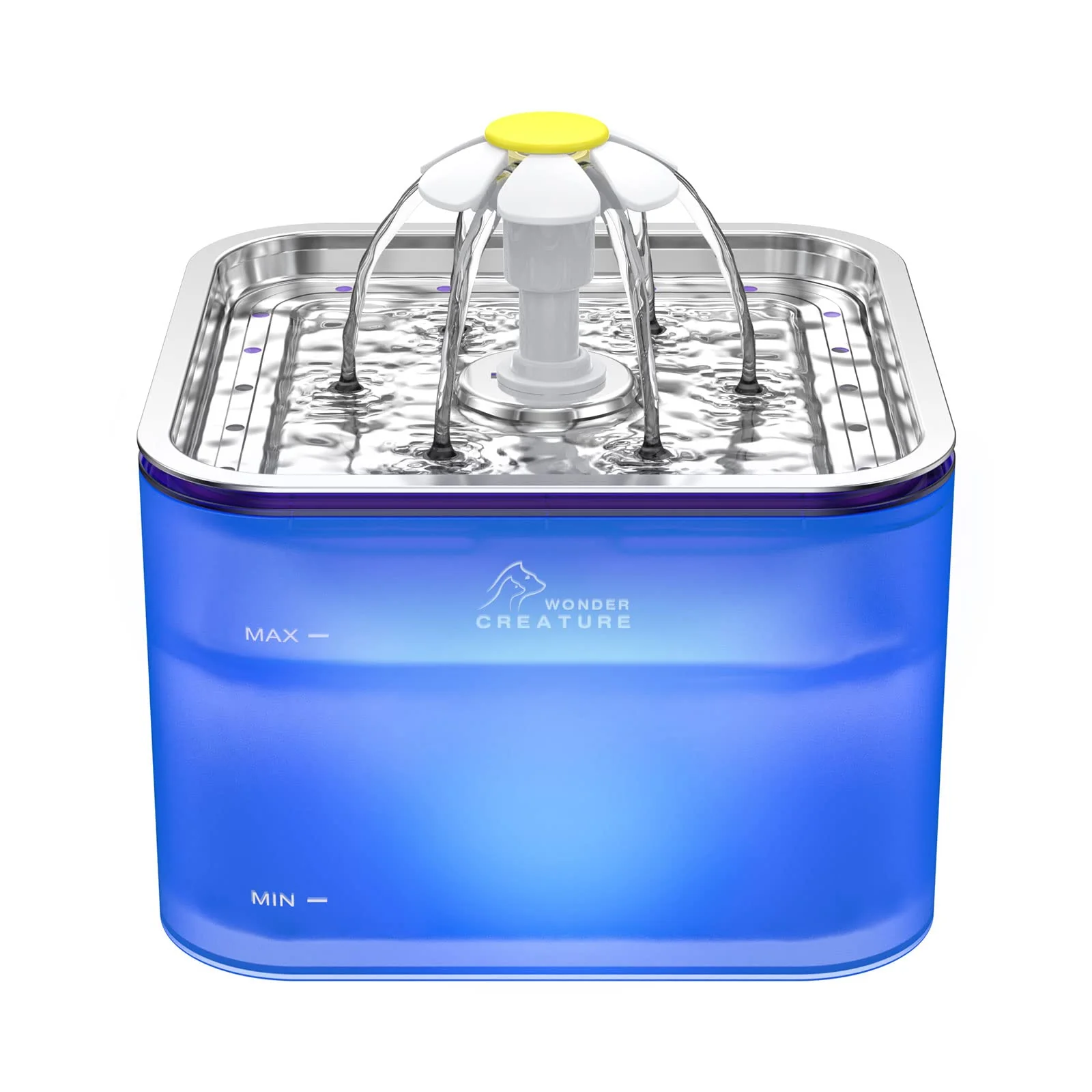 Environmentally Friendly Wonder Creature Crystal Cat Water Fountain – 3L Stainless Steel LED Contemporary