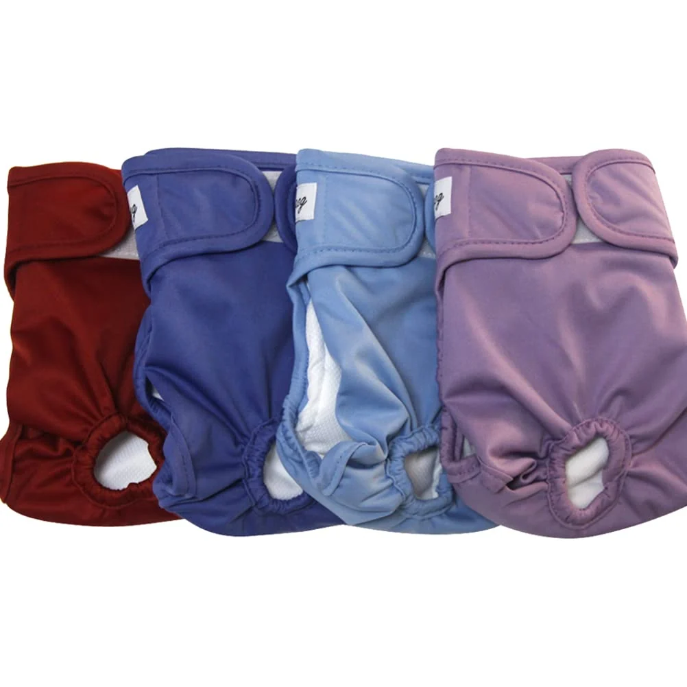 Fine Crafted JoyDaog Female Dog Diapers for Small Dogs – 4 Pack Reusable Washable Puppy Nappies XS-XXL Recyclable