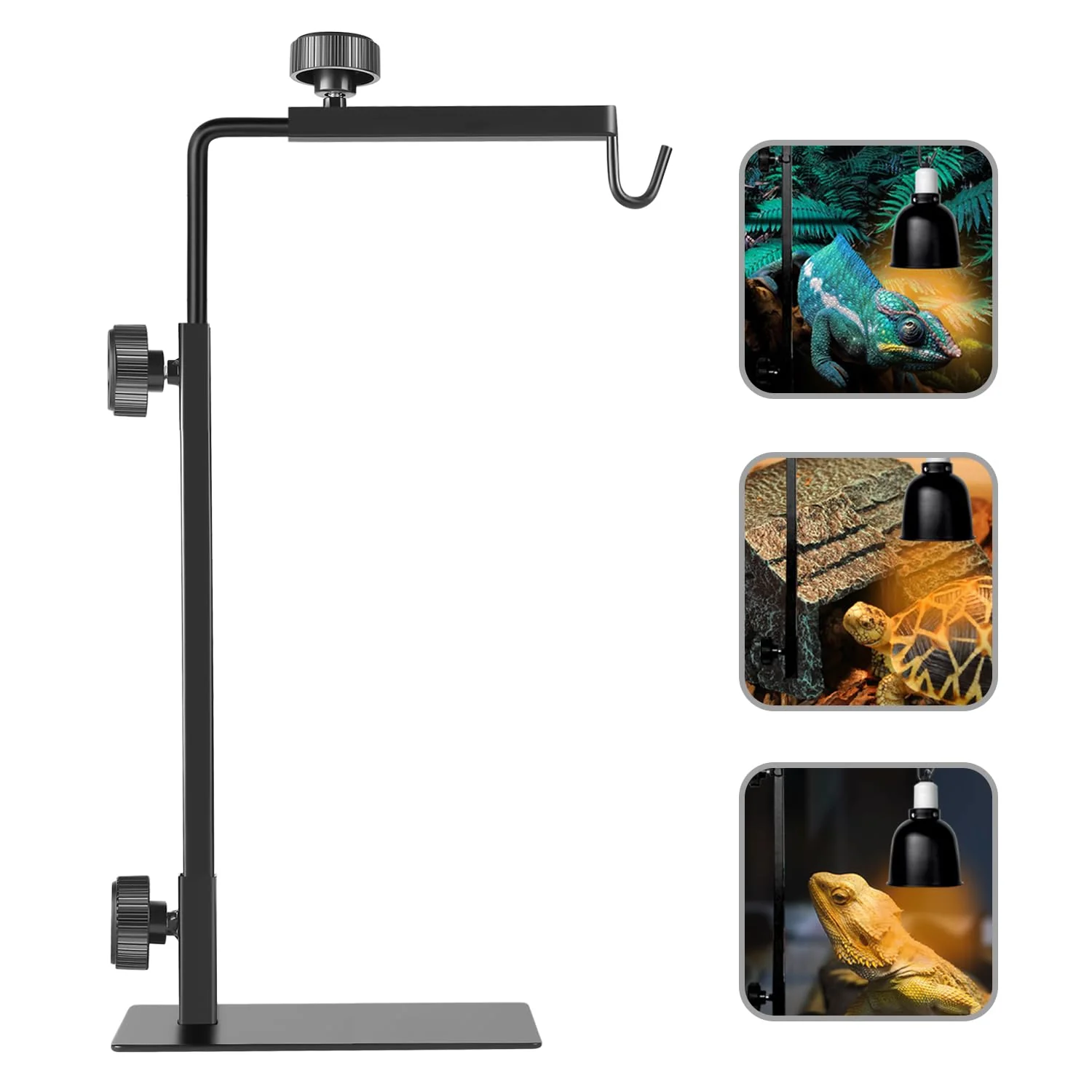 Clean BOURDSERK Reptile Lamp Stand – Adjustable 16-31in Floor Bracket for Terrariums Lightweight