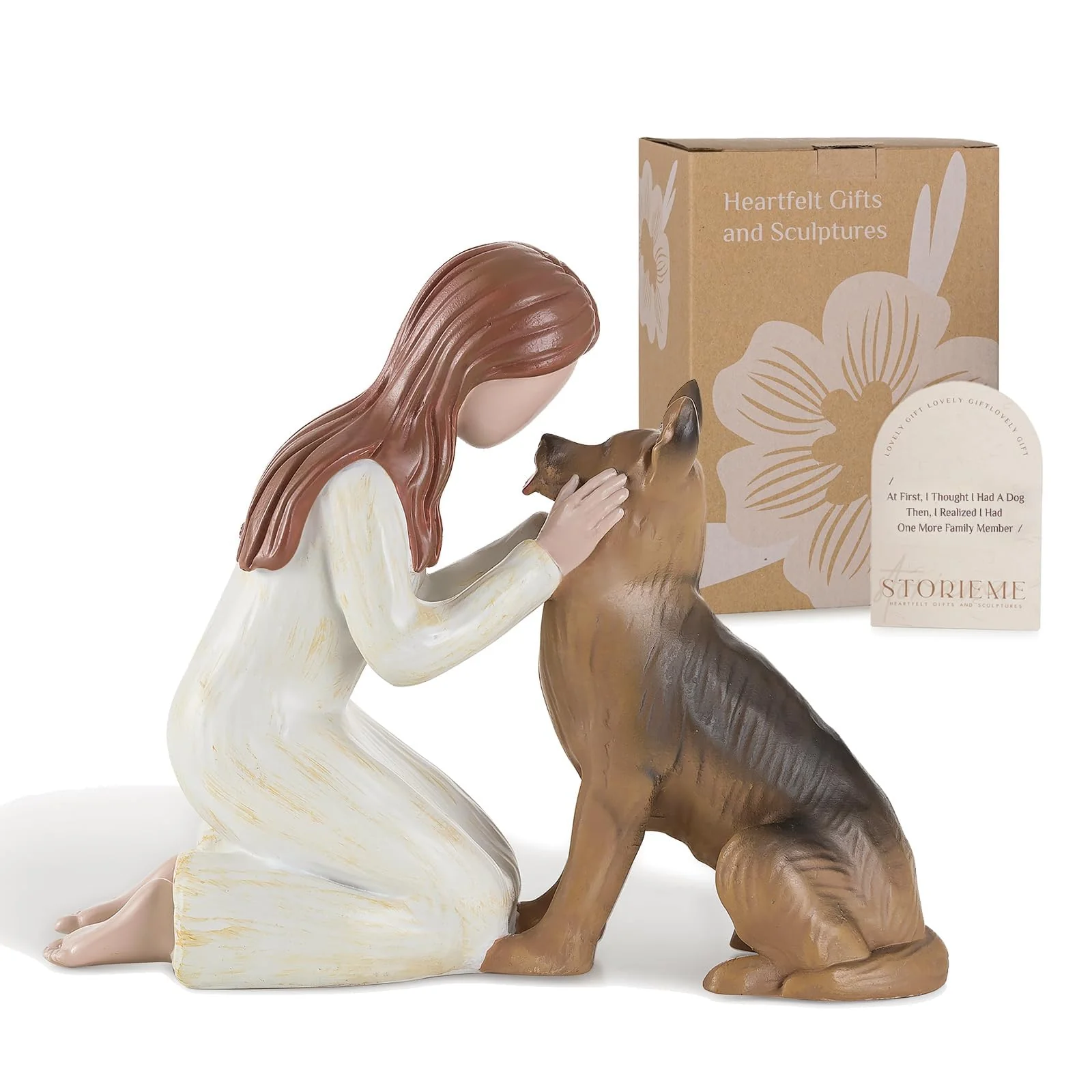 Green Storieme German Shepherd Memorial Figurine – Pet Loss Sympathy Gift for Dog Lovers Fine Crafted