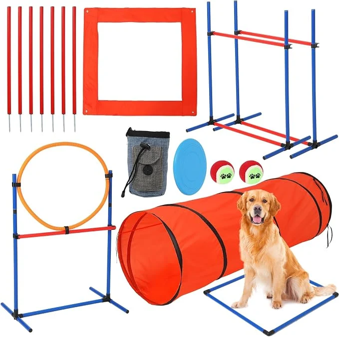 Healthy Garvee Dog Agile Training Equipment Set Outdoor Indoor Weave Poles Pause Box Carefully Designed