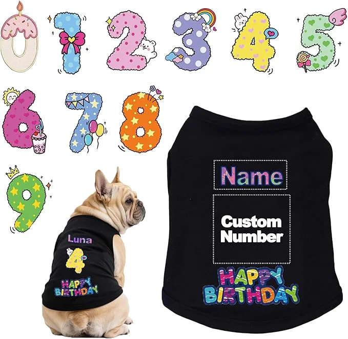 Fast Custom Dog Birthday Shirt Personalized Pet Apparel Print Certified