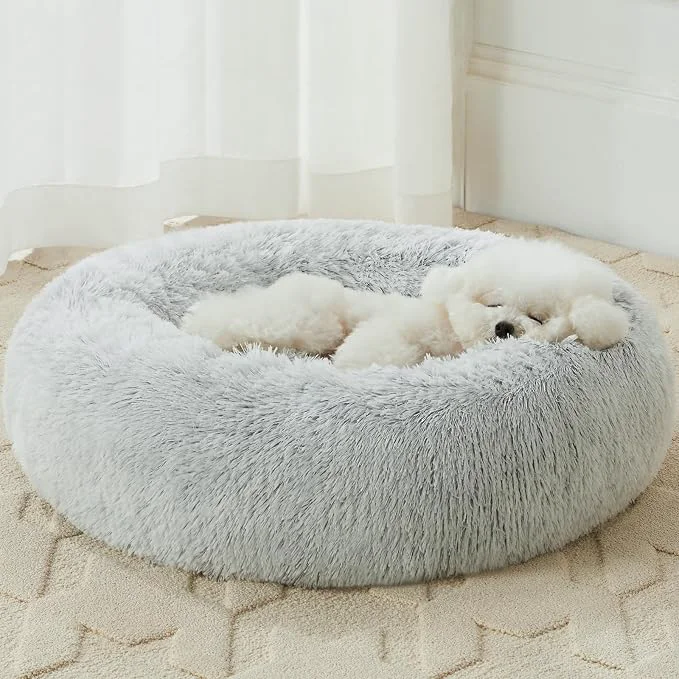 Effective WNPETHOME Donut Dog Beds Large Sized Dog Anti-Anxiety Caming Large Pet Bed Powerful