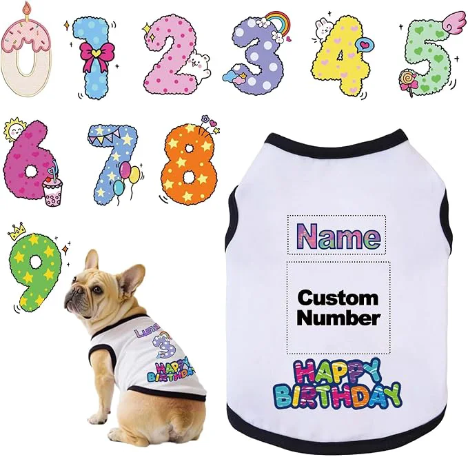 Fine Custom Dog Birthday Shirt Personalized Pet Apparel Print Convenient