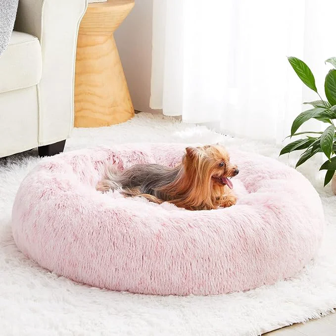 Superior WNPETHOME Calming Dog Bed for Large Dogs Anti-Anxiety Donut Pet Bed Fluffy Breathable