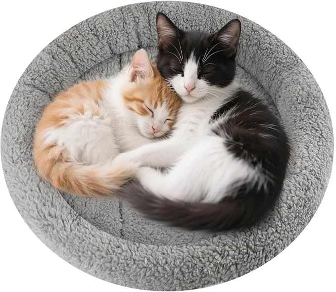 Efficient LESYPET Round Cat Bed for Cats Small Dogs Fine Crafted