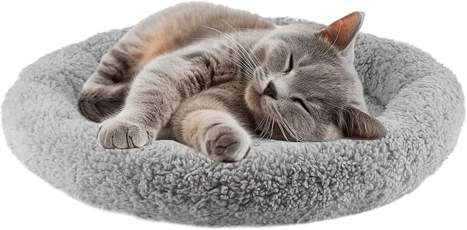 Luxury LESYPET Cat Bed for Indoor Cats Small Pet Bed Curl Sleep Cushion Natural
