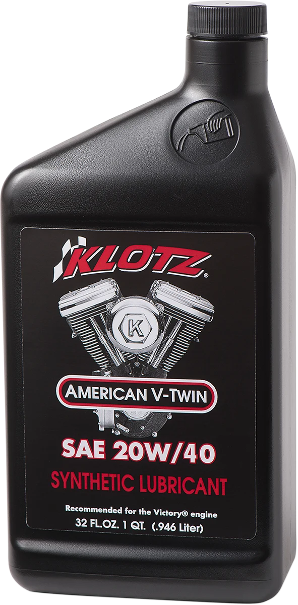 Pure KLOTZ OIL V Twin Synthetic Oil - 20W-40 - 1 U.S. quart KV-2040 Clean
