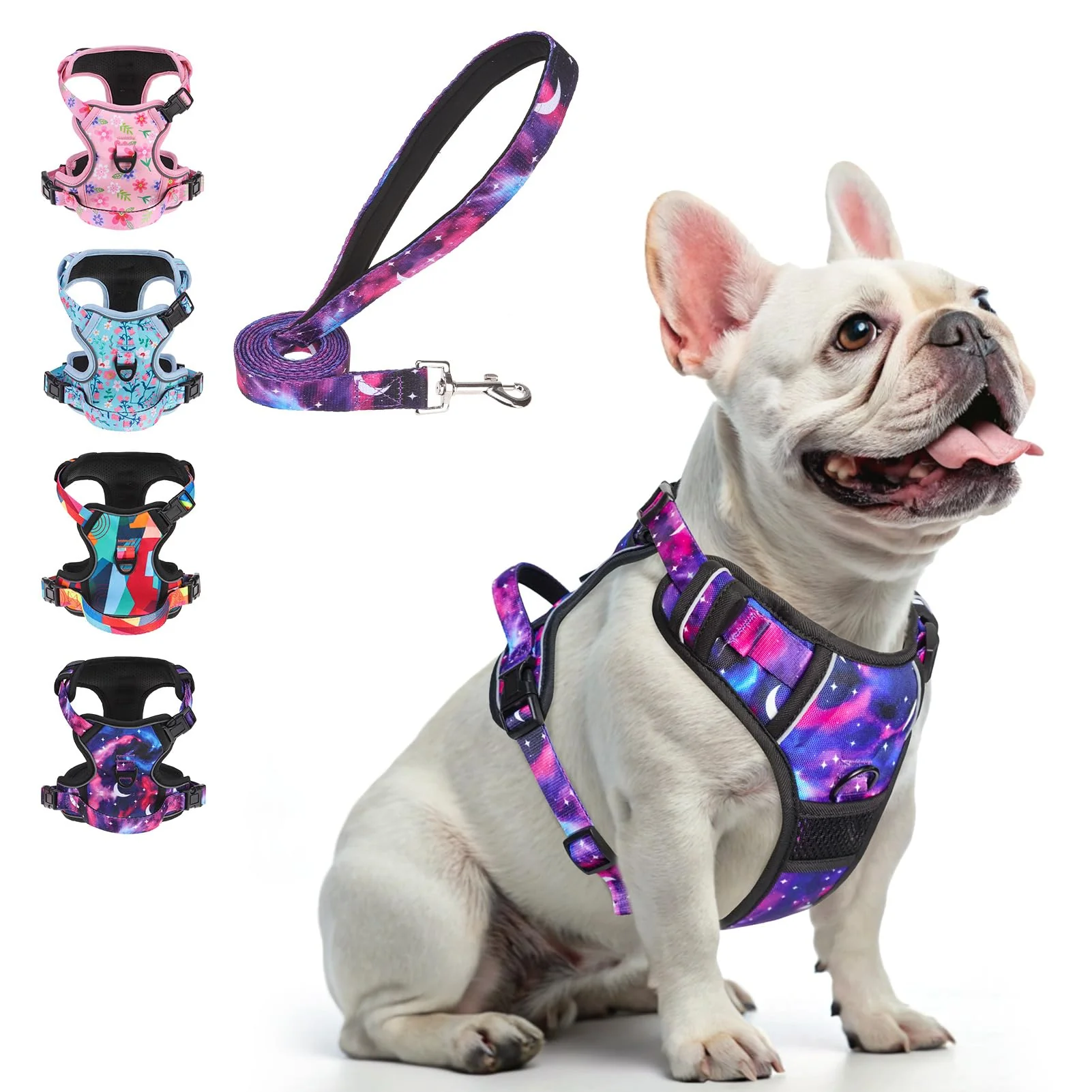 User-Friendly BEAUTYZOO No Pull Dog Harness Leash Set - Adjustable 4-Point Fit Reflective Padded Handle Size S Sophisticated