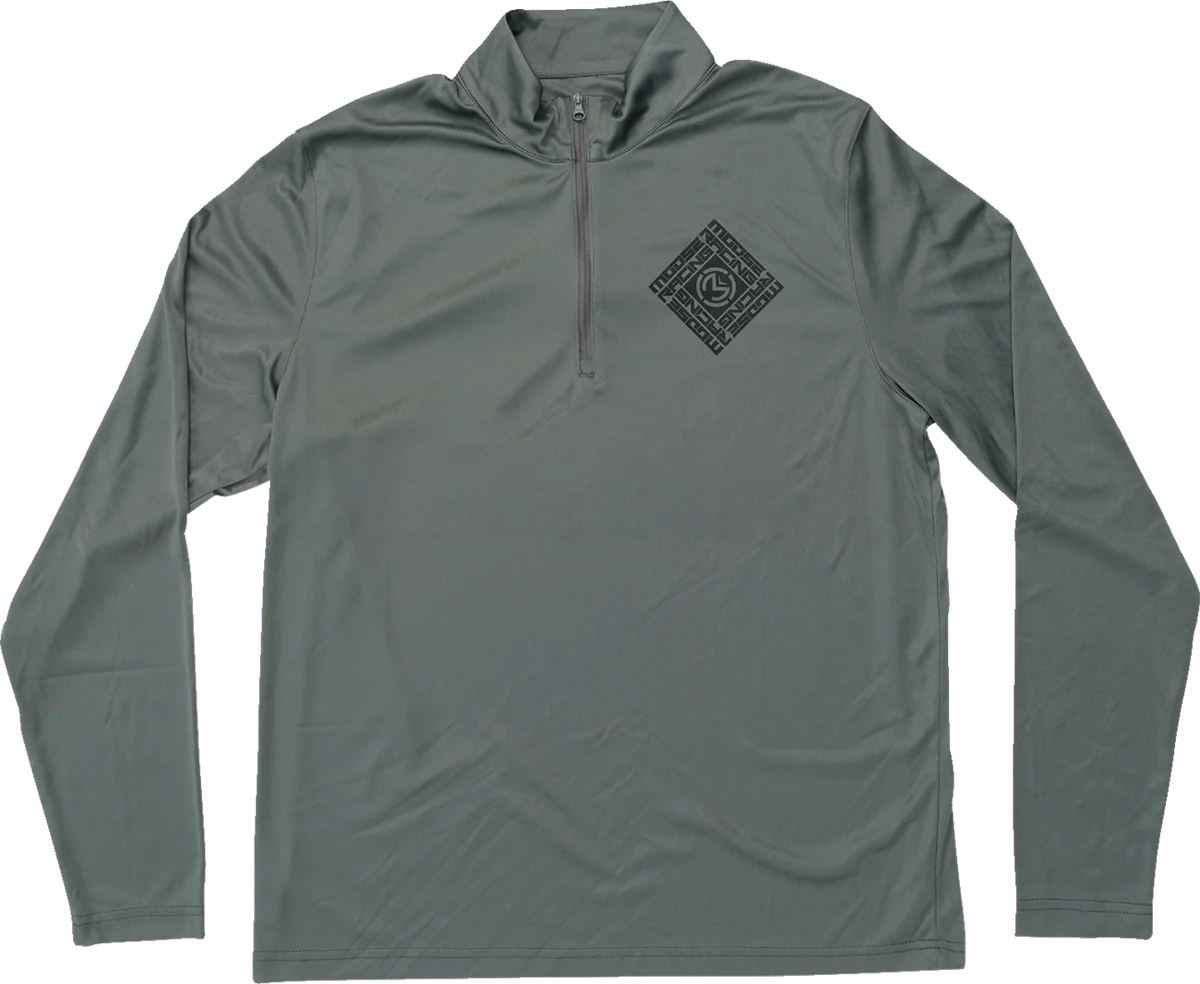 Environmentally Friendly MOOSE OFFROAD Spin Sync Quarter Zip Pullover - Gray - Small 3050-6969 Detailed