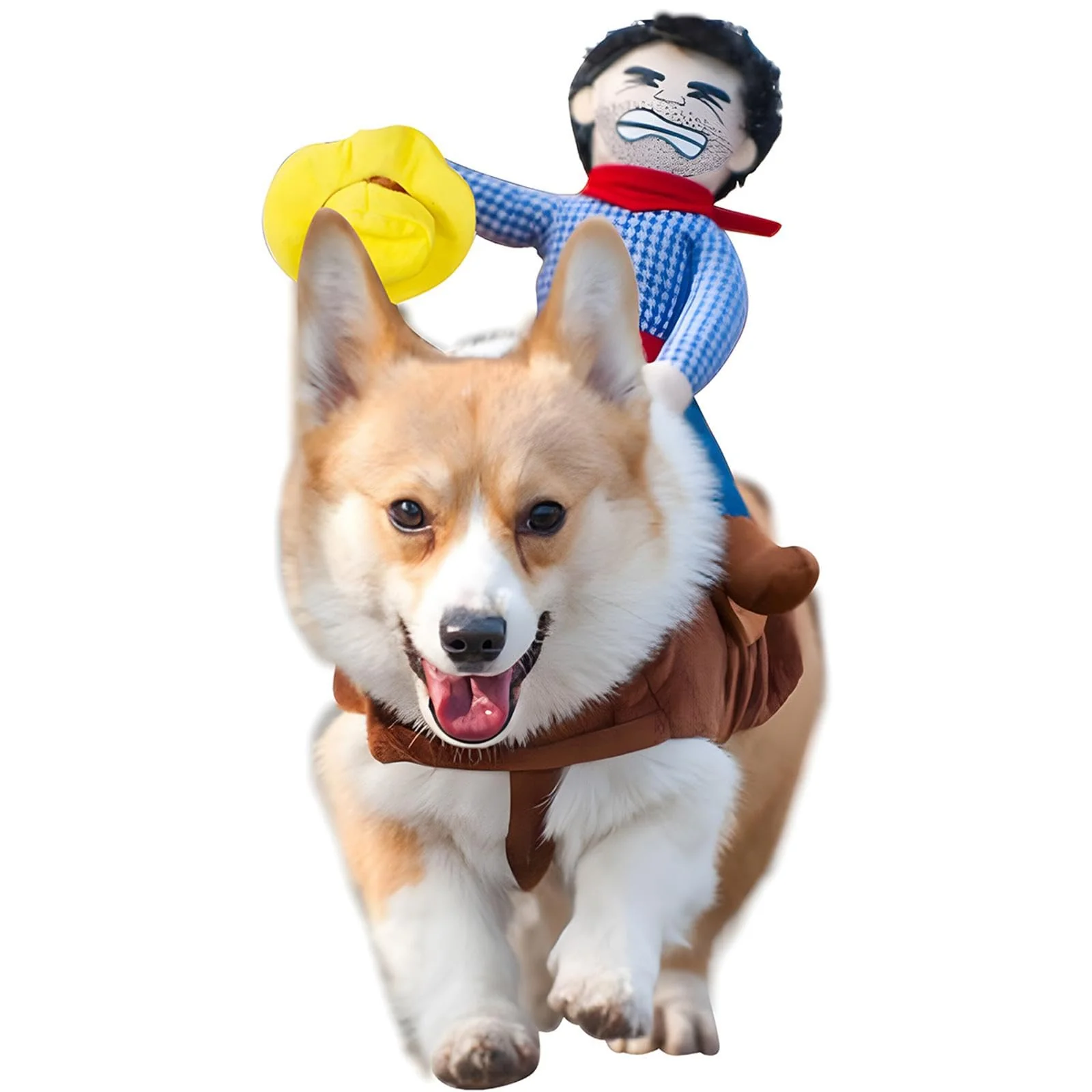 Specialty NACOCO Cowboy Rider Dog Costume - Knight Style with Doll Hat Size L Expertly Made