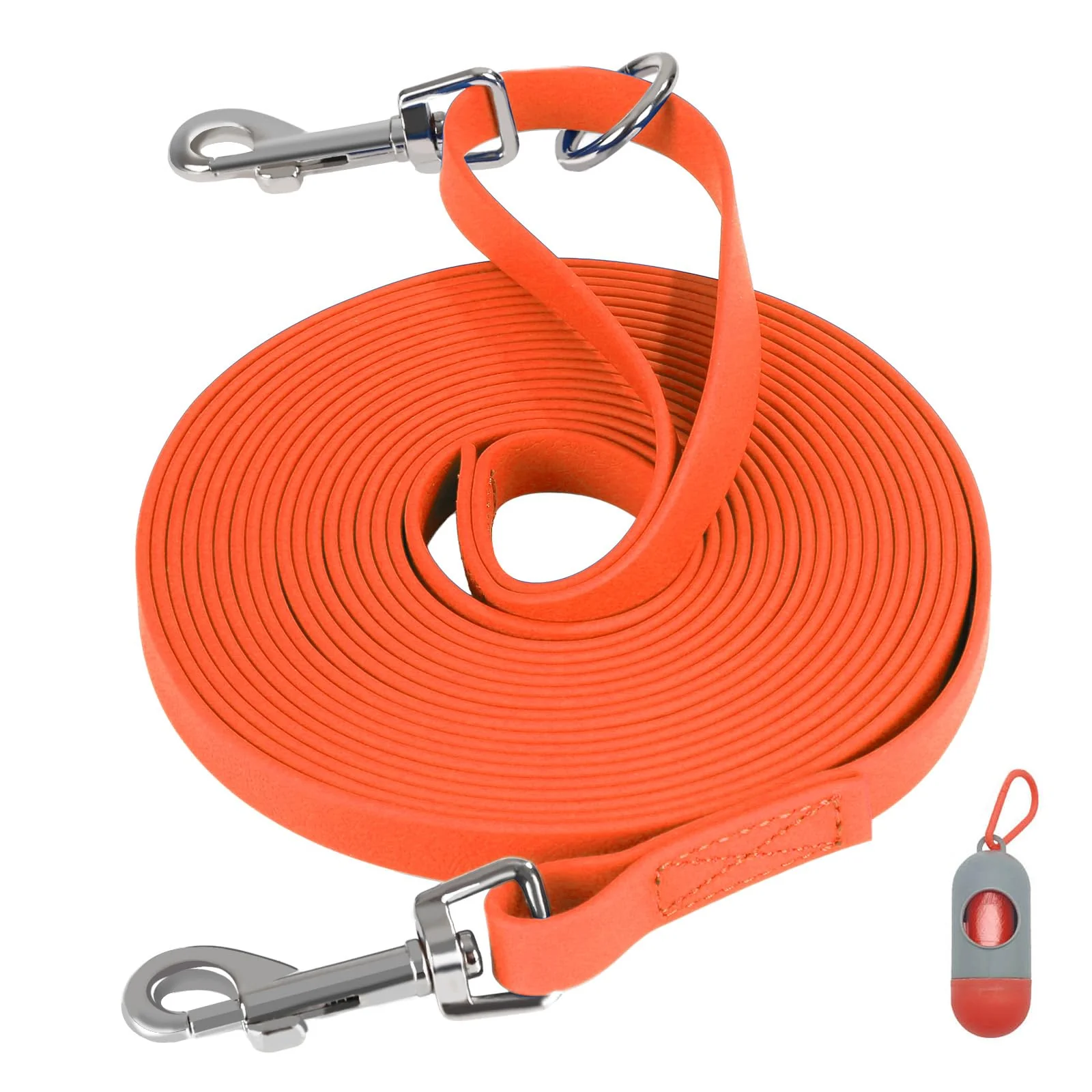 Contemporary Lanwandeng Waterproof Long Dog Leash 16ft 30ft 50ft Orange – Heavy-Duty Training Lead Stylish