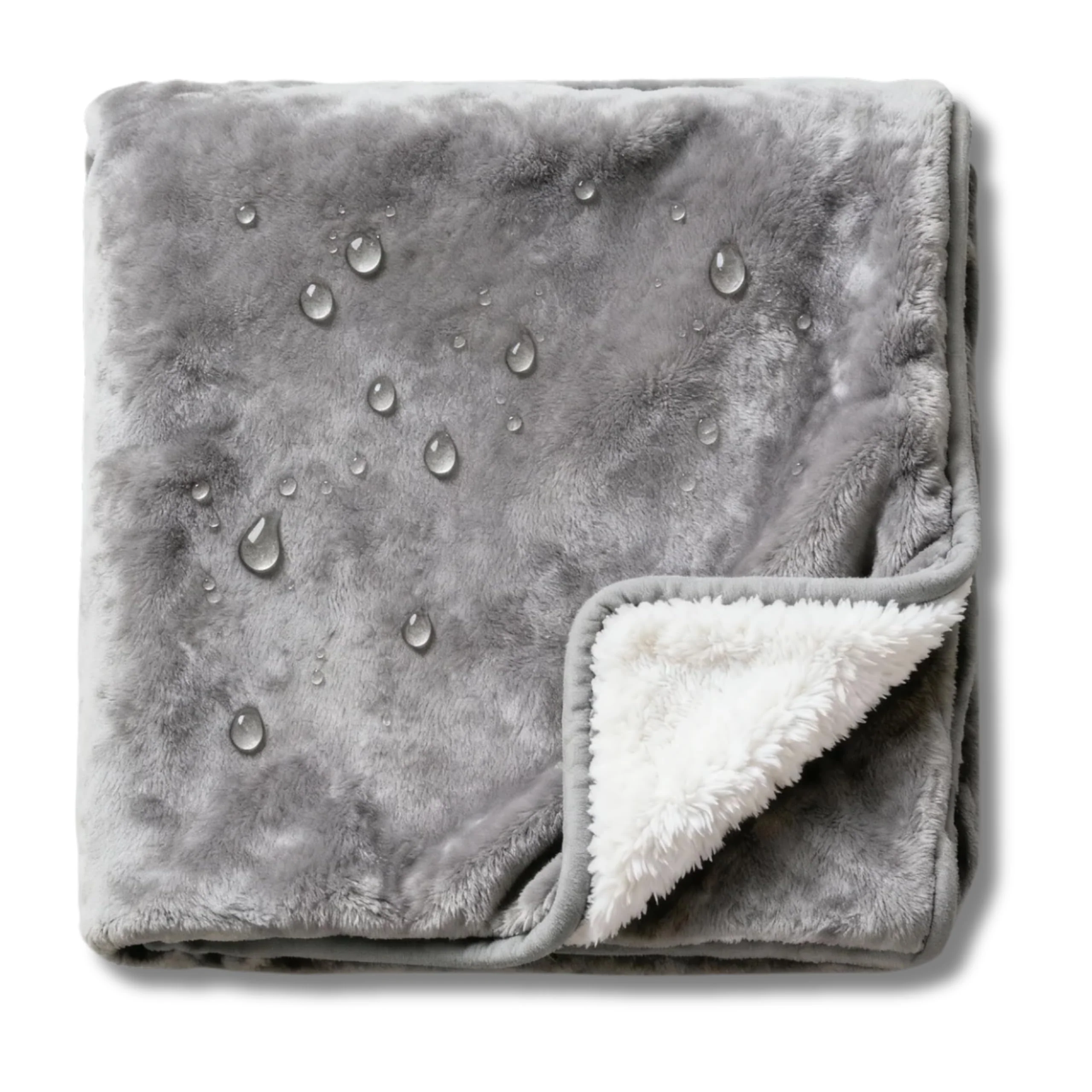 Exclusive CREW FLX Waterproof Blanket for Bed Gray 40x60 Reversible Sherpa Leakproof TPU Layer Trusted